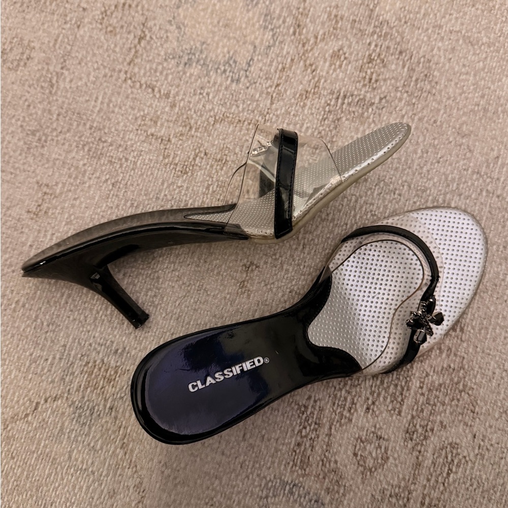 Classified Black Sandals with Silver Accents - Picture 3 of 6